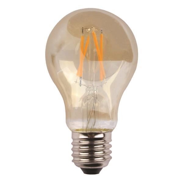 EUROLAMP ΛΑΜΠΑ ΚΟΙΝΗ LED CROSSED FILAMENT 7W E27 2400K 220-240V GOLD GLASS DIMMABLE